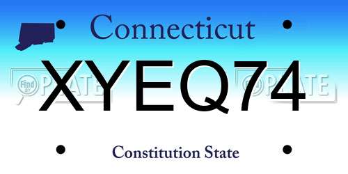 XYEQ74 Connecticut License Plate