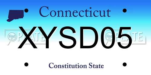 XYSD05 Connecticut License Plate