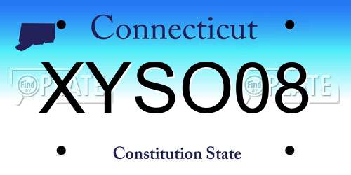 XYSO08 Connecticut License Plate