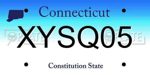 XYSQ05 Connecticut License Plate