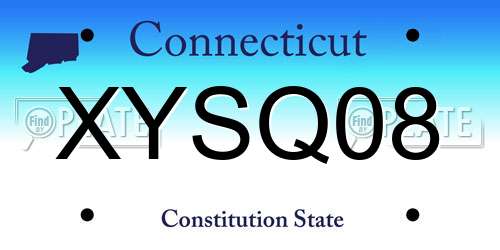 XYSQ08 Connecticut License Plate