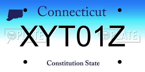 XYT01Z Connecticut License Plate