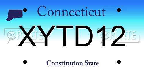 XYTD12 Connecticut License Plate