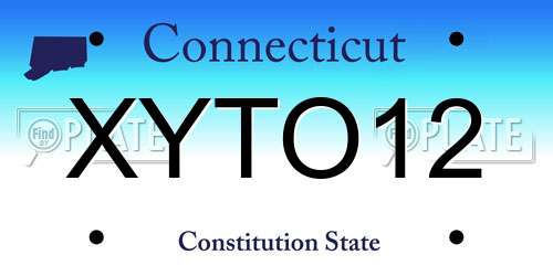 XYTO12 Connecticut License Plate