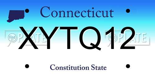 XYTQ12 Connecticut License Plate