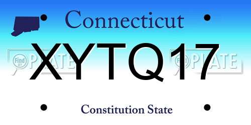 XYTQ17 Connecticut License Plate