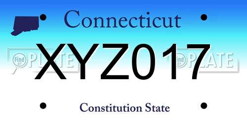 XYZ017 Connecticut License Plate
