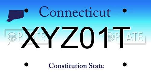 XYZ01T Connecticut License Plate