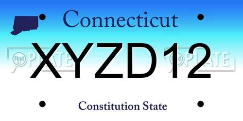 XYZD12 Connecticut License Plate