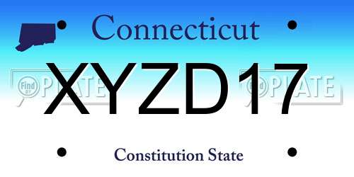 XYZD17 Connecticut License Plate