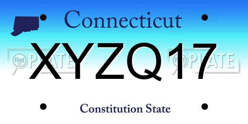 XYZQ17 Connecticut License Plate
