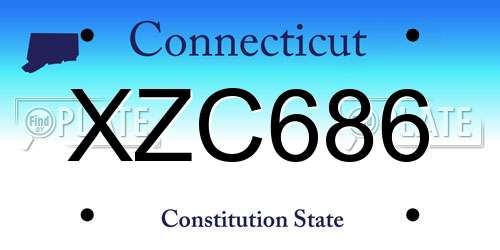 XZC686 Connecticut License Plate