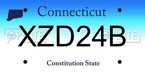 XZD24B Connecticut License Plate