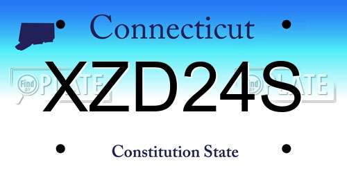 XZD24S Connecticut License Plate