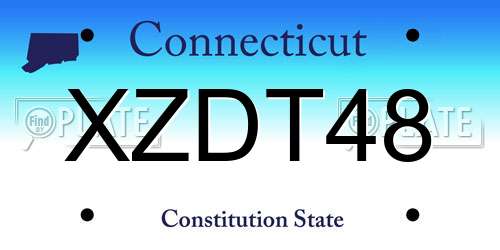 XZDT48 Connecticut License Plate