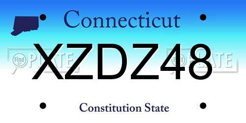 XZDZ48 Connecticut License Plate