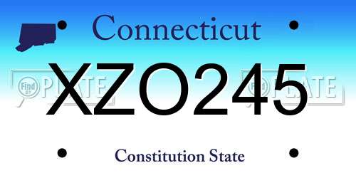 XZO245 Connecticut License Plate