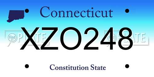 XZO248 Connecticut License Plate