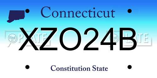 XZO24B Connecticut License Plate