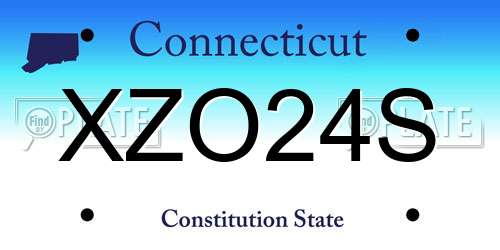 XZO24S Connecticut License Plate
