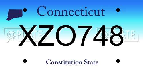 XZO748 Connecticut License Plate