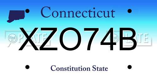 XZO74B Connecticut License Plate