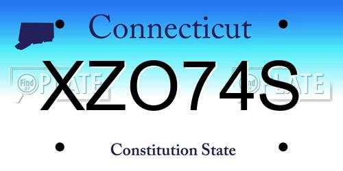 XZO74S Connecticut License Plate