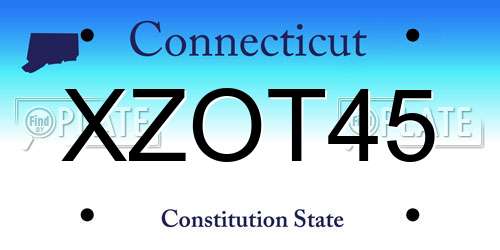 XZOT45 Connecticut License Plate