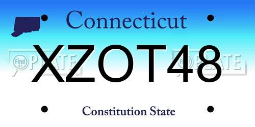XZOT48 Connecticut License Plate