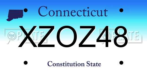 XZOZ48 Connecticut License Plate