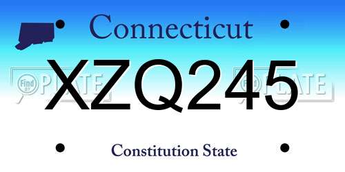 XZQ245 Connecticut License Plate