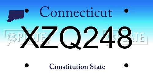 XZQ248 Connecticut License Plate