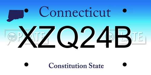 XZQ24B Connecticut License Plate