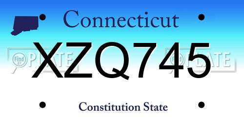 XZQ745 Connecticut License Plate