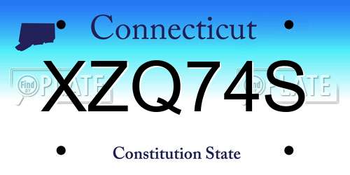 XZQ74S Connecticut License Plate