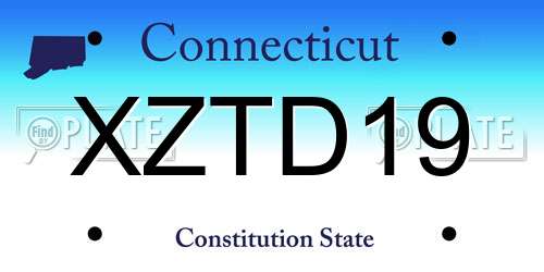 XZTD19 Connecticut License Plate