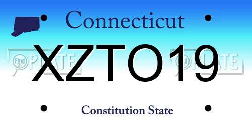 XZTO19 Connecticut License Plate