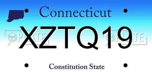XZTQ19 Connecticut License Plate