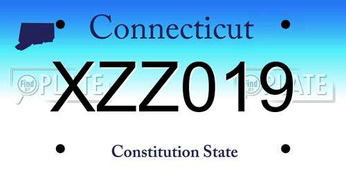 XZZ019 Connecticut License Plate