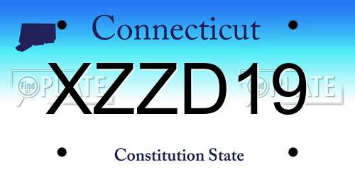 XZZD19 Connecticut License Plate