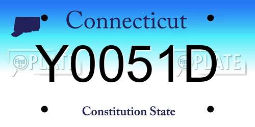Y0051D Connecticut License Plate