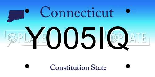 Y005IQ Connecticut License Plate