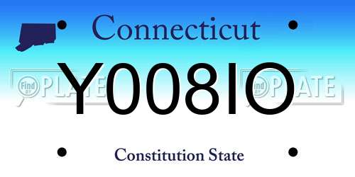 Y008IO Connecticut License Plate