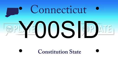 Y00SID Connecticut License Plate