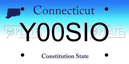 Y00SIO Connecticut License Plate