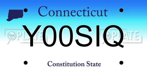 Y00SIQ Connecticut License Plate
