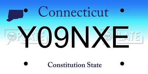 Y09NXE Connecticut License Plate