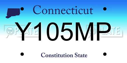 Y105MP Connecticut License Plate