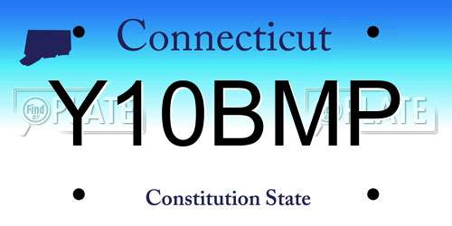 Y10BMP Connecticut License Plate