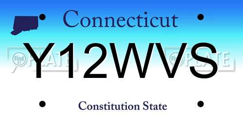 Y12WVS Connecticut License Plate